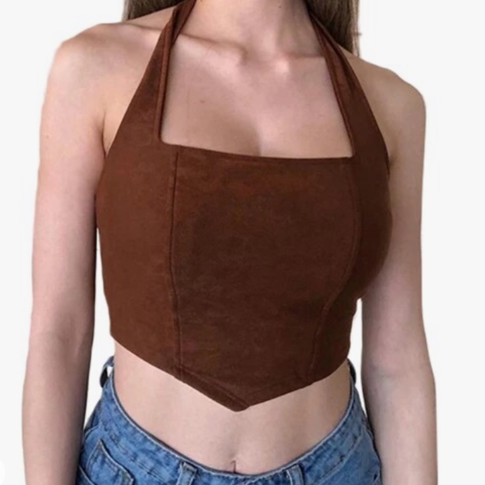 Tic Toc square neck cropped top medium